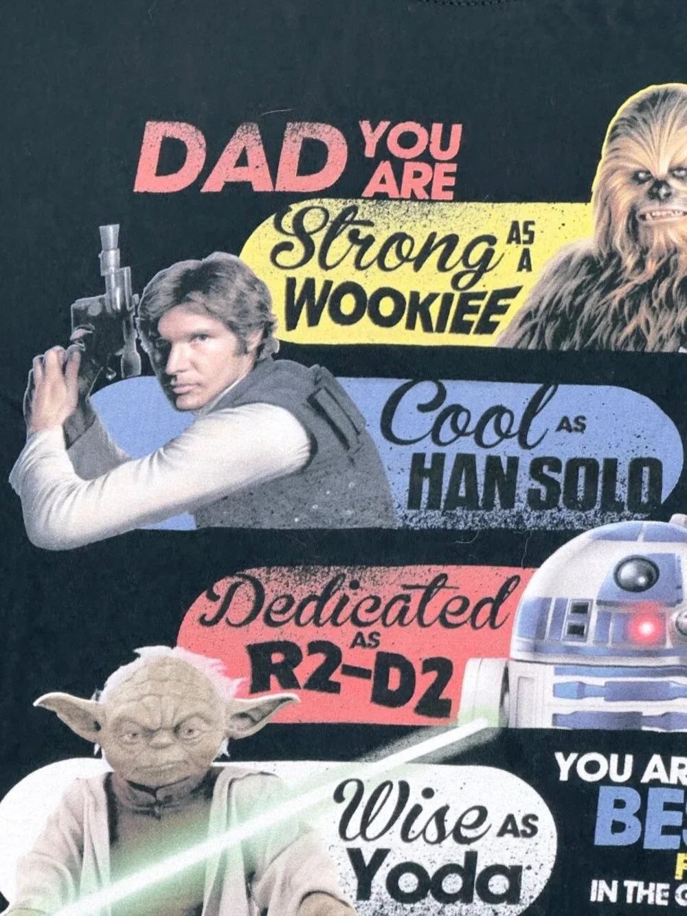 Star Wars Dad Shirt Youth Small Black Graphic Tee Best Father in Galaxy